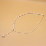 925 Silver Pearl Necklace Adjustable Chain Wedding Gift