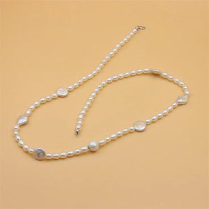 925 Silver Pearl Necklace DIY Jewelry Women Wedding