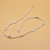 925 Silver Pearl Necklace DIY Jewelry Women Wedding