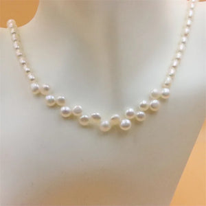 ZFSILVER 925 Silver Pearl Necklace for Women Wedding
