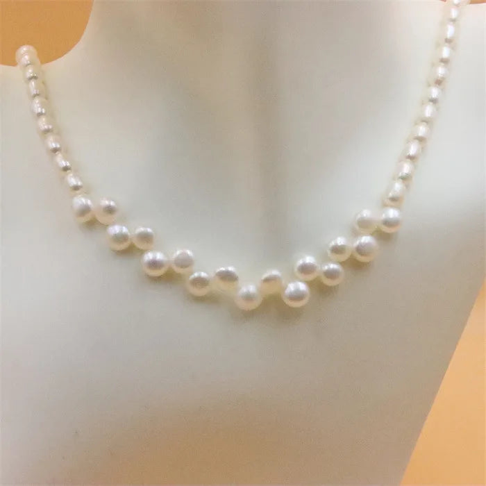 ZFSILVER 925 Silver Pearl Necklace for Women Wedding