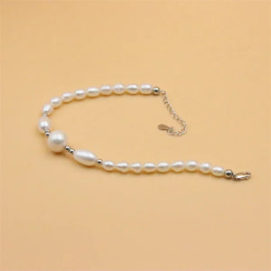 925 Silver Natural Freshwater Pearl Bracelet Women's Jewelry