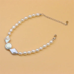 925 Silver Pearl Baroque Splice Bracelet for Women