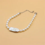 ZFSILVER 925 Silver Pearl Bracelet Baroque Rectangle Gift Jewelry