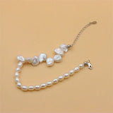 ZFSILVER 925 Silver Freshwater Pearl Bracelet Stone Gift Jewelry Sweet For Women