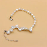 ZFSILVER 925 Silver Freshwater Pearl Bracelet Stone Gift Jewelry Sweet For Women