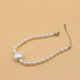 925 Silver Freshwater Pearl Bracelet with Shell Bead Charm