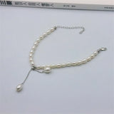 925 Silver Freshwater Pearl Tassel Bracelet Women Gift