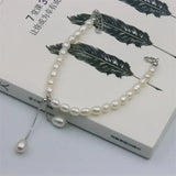 925 Silver Freshwater Pearl Tassel Bracelet Women Gift