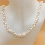 925 Sterling Silver Egg Natural Pearl Necklace Jewelry Women Wedding Gift