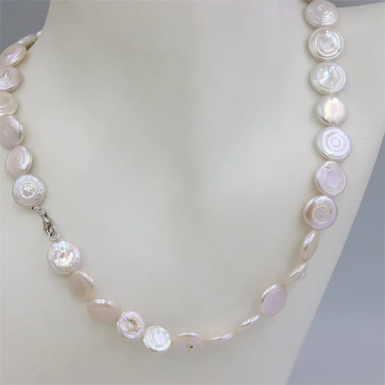 ZFSILVER S925 Sterling Silver Baroque Pearl Necklace DIY Jewelry