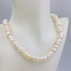 925 Silver Baroque Pearl Necklace DIY Charm Jewelry Women Gift
