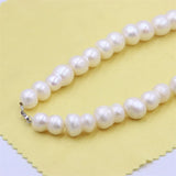 925 Silver Baroque Pearl Necklace DIY Charm Jewelry Women Gift