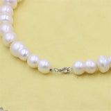 925 Silver Baroque Pearl Necklace DIY Charm Jewelry Women Gift