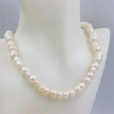 925 Silver Baroque Pearl Necklace DIY Charm Jewelry Women Gift