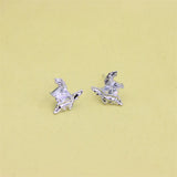 ZFSILVER 925 Sterling Silver Square Zircon Earrings