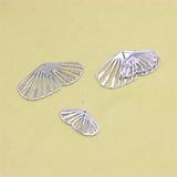 ZFSILVER 925 Silver Exaggerated Hollow Butterfly Stud Earrings
