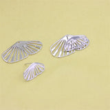 ZFSILVER 925 Silver Exaggerated Hollow Butterfly Stud Earrings