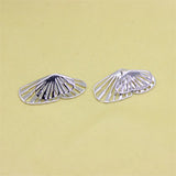 ZFSILVER 925 Silver Exaggerated Hollow Butterfly Stud Earrings