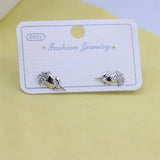 ZFSILVER 925 Silver Unicorn Stud Earrings Diamond Charm Party Gift