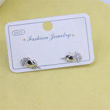 ZFSILVER 925 Silver Unicorn Stud Earrings Diamond Charm Party Gift