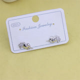 ZFSILVER 925 Silver Unicorn Stud Earrings Diamond Charm Party Gift
