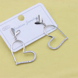 ZFSILVER 925 Silver Diamond-set Heart Stud Earrings