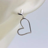 ZFSILVER 925 Silver Diamond-set Heart Stud Earrings