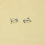 925 Sterling Silver Music Note Stud Earrings with Diamond Accents