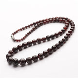 ZFSILVER Natural Wine Garnet Beads Choker Necklace For Women