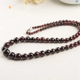 ZFSILVER Natural Wine Garnet Beads Choker Necklace For Women