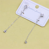 925 Sterling Silver Diamond Zircon Tassel Stud Earring