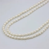 Double Chain Silver Pearl Necklace for Women