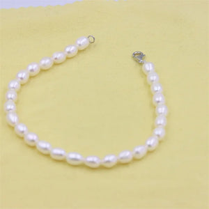 Rice Waterfresh Pearl Bracelet S925 Sterling Silver Jewelry For Women
