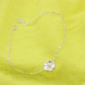 925 Sterling Charm Sakura Bracelets For Women, Girl Gift