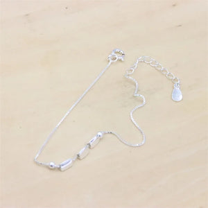 925 Silver Box Chain 3 Rice Charm Bracelet Birthday Gift