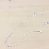 925 Silver Box Chain 3 Rice Charm Bracelet Birthday Gift