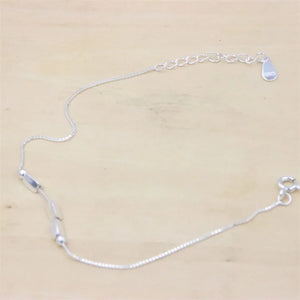 925 Silver Box Chain 3 Rice Charm Bracelet Birthday Gift
