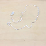 925 Silver Box Chain 3 Rice Charm Bracelet Birthday Gift
