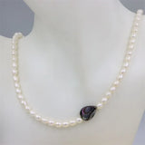Geometric Heart Abalone Shell Pearl Bracelet Elastic Rope Jewelry