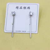 ZFSILVER Love 925 Sterling Silver Zircon Dangle Stud Earring For Women