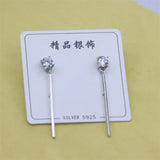 ZFSILVER Love 925 Sterling Silver Zircon Dangle Stud Earring For Women