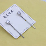 ZFSILVER Love 925 Sterling Silver Zircon Dangle Stud Earring For Women