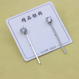 ZFSILVER Love 925 Sterling Silver Zircon Dangle Stud Earring For Women