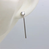 ZFSILVER Love 925 Sterling Silver Zircon Dangle Stud Earring For Women