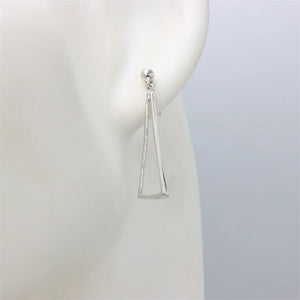 ZFSILVER S925 Silver Triangle Stud Earrings