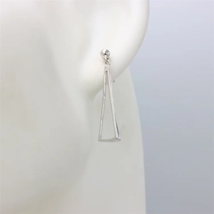 ZFSILVER S925 Silver Triangle Stud Earrings