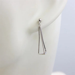 ZFSILVER S925 Silver Triangle Stud Earrings