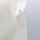 ZFSILVER S925 Silver Triangle Stud Earrings