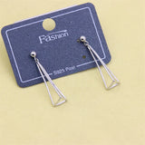 ZFSILVER S925 Silver Triangle Stud Earrings